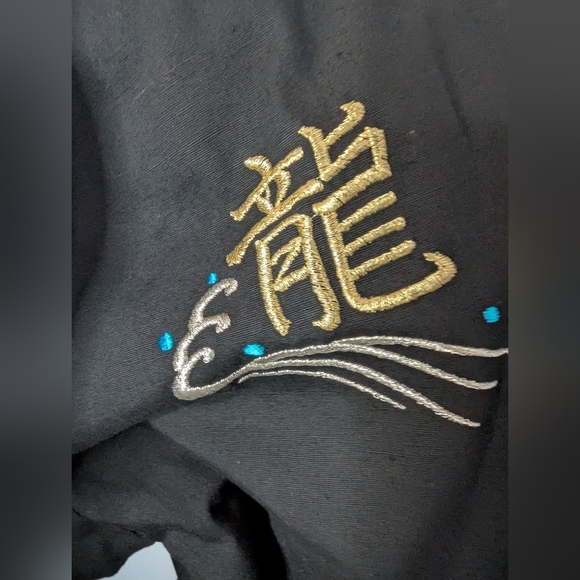 Vintage ICHIBAN Made In Japan Kimono With Gold Threaded Embroidery dragon Sz 42 - Picture 6 of 12